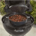 Żeliwny kociołek Weber 2-w 1 Dutch Oven z żeliwną patelnią / pokrywką Griddle, 8857