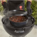 Żeliwny kociołek Weber 2-w 1 Dutch Oven z żeliwną patelnią / pokrywką Griddle, 8857
