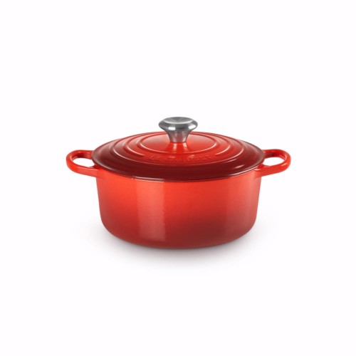Okrągła Brytfanna Żeliwo Le Creuset 24cm / 4.2L, wiśniowa
