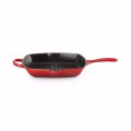 Kwadratowa Patelnia Grillowa z Dwoma Uchwytami Żeliwo Le Creuset 26cm, wiśniowa