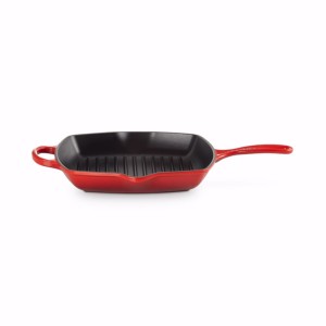 Kwadratowa Patelnia Grillowa z Dwoma Uchwytami Żeliwo Le Creuset 26cm, wiśniowa