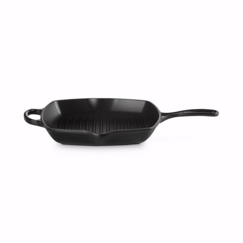 Kwadratowa Patelnia Grillowa z Dwoma Uchwytami Żeliwo Le Creuset 26cm, czarna