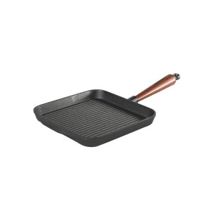 Patelnia grillowa Skeppshult kwadrat 25 cm, drewniana rączka 0029T