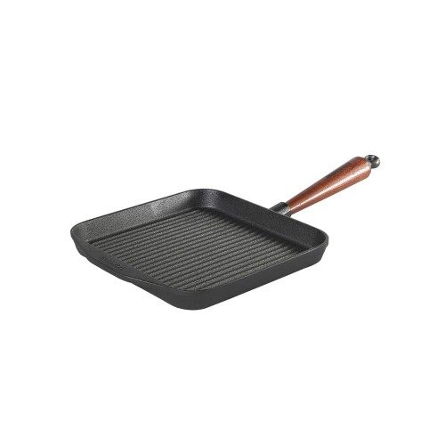 Patelnia grillowa Skeppshult kwadrat 25 cm, drewniana rączka 0029T