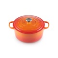Okrągła Brytfanna Żeliwo Le Creuset 22cm / 3.3L, płomienna