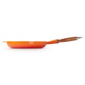 Patelnia z Drewnianą Rączką Żeliwo Le Creuset 28cm, płomienna