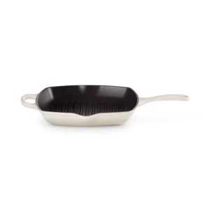 Kwadratowa Patelnia Grillowa z Dwoma Uchwytami Le Creuset Żeliwo 26cm meringue