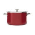 Garnek emaliowany z pokrywką 6L KitchenAid - czerwony