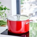 Garnek emaliowany z pokrywką 6L KitchenAid - czerwony
