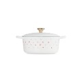 Okrągła Brytfanna Le Creuset Hearts z uchwytem w kolorze jasnego złota Żeliwo 22 cm / 3.3L
