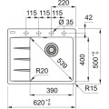 Zlewozmywak Franke CNG 611-62 TL ociekacz z prawej strony Czarny Mat 114.0633.131