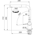 Bateria Franke Active L pull out 2 jets Czarny mat 115.0653.382