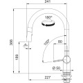Bateria Franke Active J pull down 2 jets Czarny mat 115.0653.404