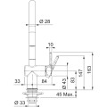 Bateria Franke Active J pull down 2 jets Czarny mat 115.0653.404