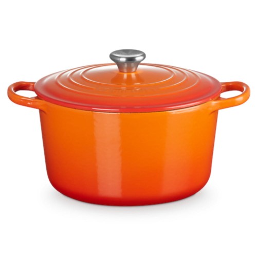 Głęboka okrągła brytfanna Le Creuset Żeliwo 24cm / 5L płomienna