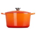 Głęboka okrągła brytfanna Le Creuset Żeliwo 24cm / 5L płomienna
