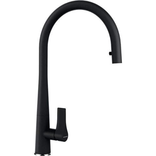 Bateria Schock Gota 521.120 S Czarna z wyciąganą wylewką Linia studio