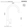 Bateria Schock Gota 521.120 S Czarna z wyciąganą wylewką Linia studio