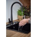 Bateria Schock Gota 521.120 S Czarna z wyciąganą wylewką Linia studio