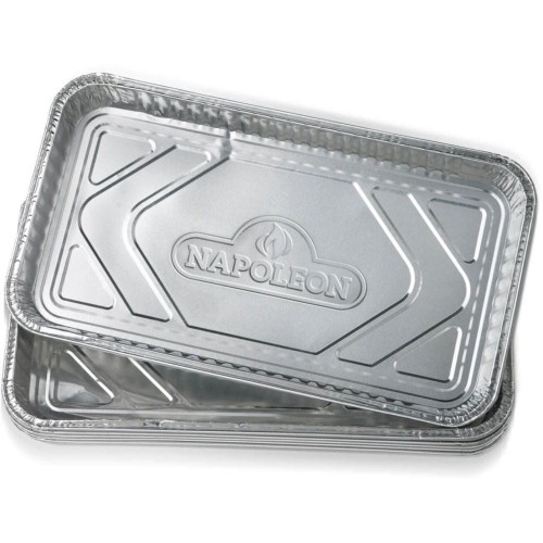 Duże aluminiowe tacki ociekowe na tłuszcz Napoleon (14" x 8"cali) - 5 sztuk, 62008