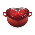 Brytfanna Le Creuset w Kształcie Serca z Uchwytem do Pokrywki Serce 20 cm / 1.9L wiśniowa