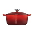Brytfanna Le Creuset w Kształcie Serca z Uchwytem do Pokrywki Serce 20 cm / 1.9L wiśniowa