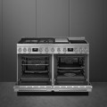 Kuchnia wolnostojąca z płytą indukcyjną, gazową i grillem Teppanyaki Smeg CPF120IGMPX