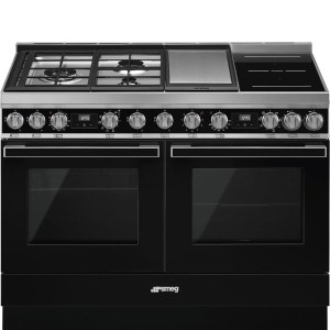Kuchnia wolnostojąca z płytą indukcyjną, gazową i grillem Teppanyaki Smeg CPF120IGMPBL + GRATIS "PROMOCJA"