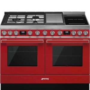 Kuchnia wolnostojąca z płytą indukcyjną, gazową i grillem Teppanyaki Smeg CPF120IGMPR + GRATIS "PROMOCJA"