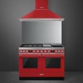 Kuchnia wolnostojąca z płytą indukcyjną, gazową i grillem Teppanyaki Smeg CPF120IGMPR