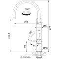 Bateria Franke Vital J Czarny mat / Stal optyczna 120.0621.312