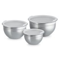 Zestaw 3 misek do mieszania ze stali nierdzewnej z pokrywkami Le Creuset