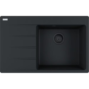 Zlewozmywak Franke Centro CNG 611-78 TL czarny mat + czarny odpływ, ociekacz po lewej stronie 114.0693.564