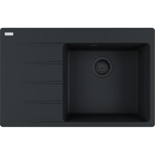 Zlewozmywak Franke Centro CNG 611-78 TL czarny mat + czarny odpływ, ociekacz po lewej stronie 114.0693.564
