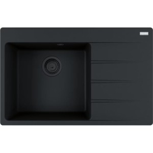 Zlewozmywak Franke Centro CNG 611-78 TL czarny mat + czarny odpływ, ociekacz po prawej stronie 114.0693.565