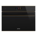 Kompaktowy piekarnik z funkcją mikrofali Smeg SO4604M2PNR, linia Dolce Stil Novo