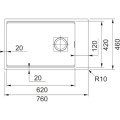 Zlewozmywak Franke Kanon KNG 110-62 czarny mat + czarny odpływ 125.0721.161