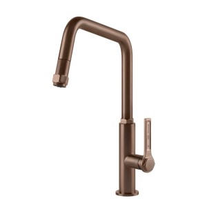Bateria kuchenna z dwufunkcyjną wylewką Gessi Officine Miedź szczotkowana PVD 60053.708