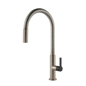 Bateria kuchenna z wyciąganą wylewką Gessi Mesh Czarny matowy / Finox 60003.599
