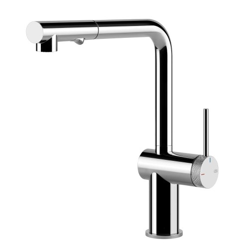 Bateria kuchenna z dwufunkcyjną wylewką Gessi Inedito-Godronato Chrom 60478.031