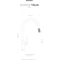 Bateria Schock Talia 536120S, Czarna z wyciąganą wylewką - Linia studio