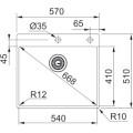 Zlewozmywak wbudowany Franke Box BXX 210-54 Stal szlachetna szczotkowana bez ociekacza 127.0369.295