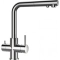 Bateria Schock Vitus 560.120 Inox z wyciąganą wylewką. Bateria trójdrożna Linia Studio