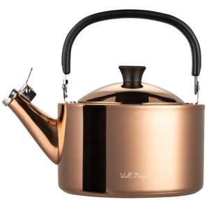 Vialli - Czajnik 1,5l z gwizdkiem Diamante złoty rose gold polerowany 1258