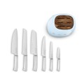 Blok z zestawem 6 noży Smeg KBSF02PB pastelowy błękit