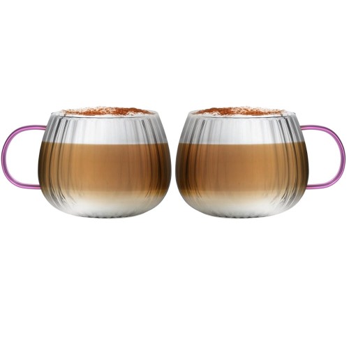 Vialli - Zestaw 2 szklanek z różowym uchem 350ml Tulip 1210