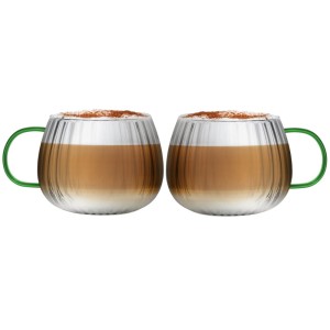 Vialli - Zestaw 2 szklanek z zielonym uchem 350ml Tulip 1197