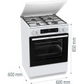 Kuchnia gazowo-elektryczna Gorenje GKS6C71WF