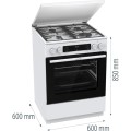 Kuchnia gazowo-elektryczna Gorenje GKS6C71WA