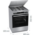 Kuchnia gazowo-elektryczna Gorenje GKS6C71XF